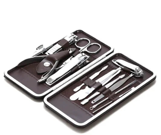 Kit de Unhas Profissional de Aço Inoxidável - 12 Peças